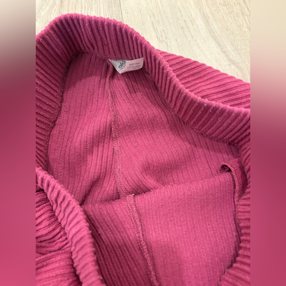 ALO Yoga Ribbed Track Joggers in Pink - Picture 6 of 13